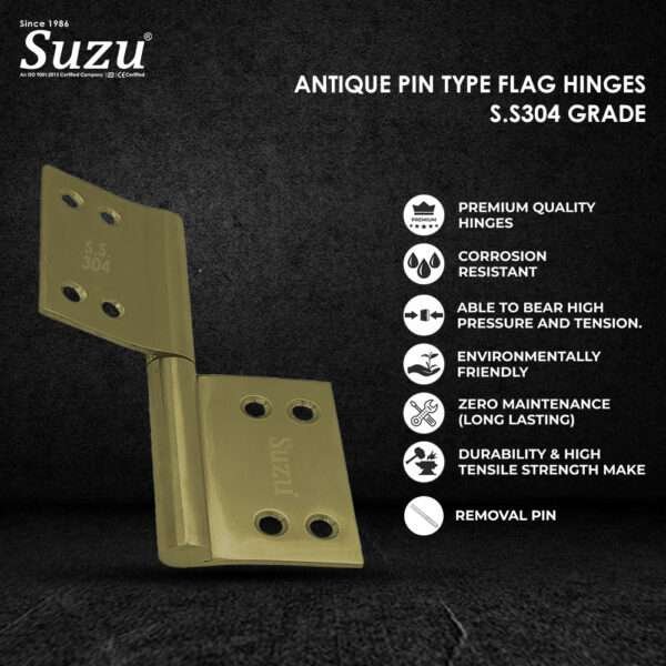 ANTIQUE PIN TYPE FLAG HINGES