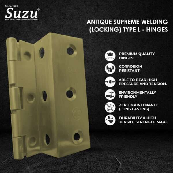ANTIQUE SUPREME WELDING (LOCKING) TYPE L - HINGES - Image 2